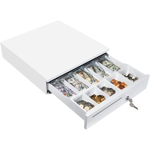 image:imageMUNBYN White Cash Drawer 16 Heavy Duty Cash Register for Point of Sale POS System 5 Bill5 Coin Removable Coin Tray RJ11RJ12 Interface 2 KeyLock Works for Square Business Money DrawerWhite
