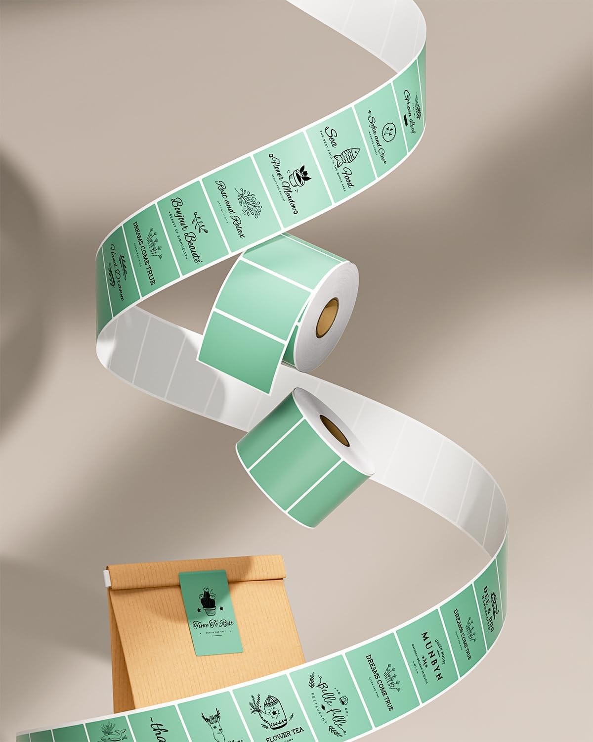 image:image2 Inch Green Circle Thermal Sticker Labels225x125 Green Thermal Sticker Labels