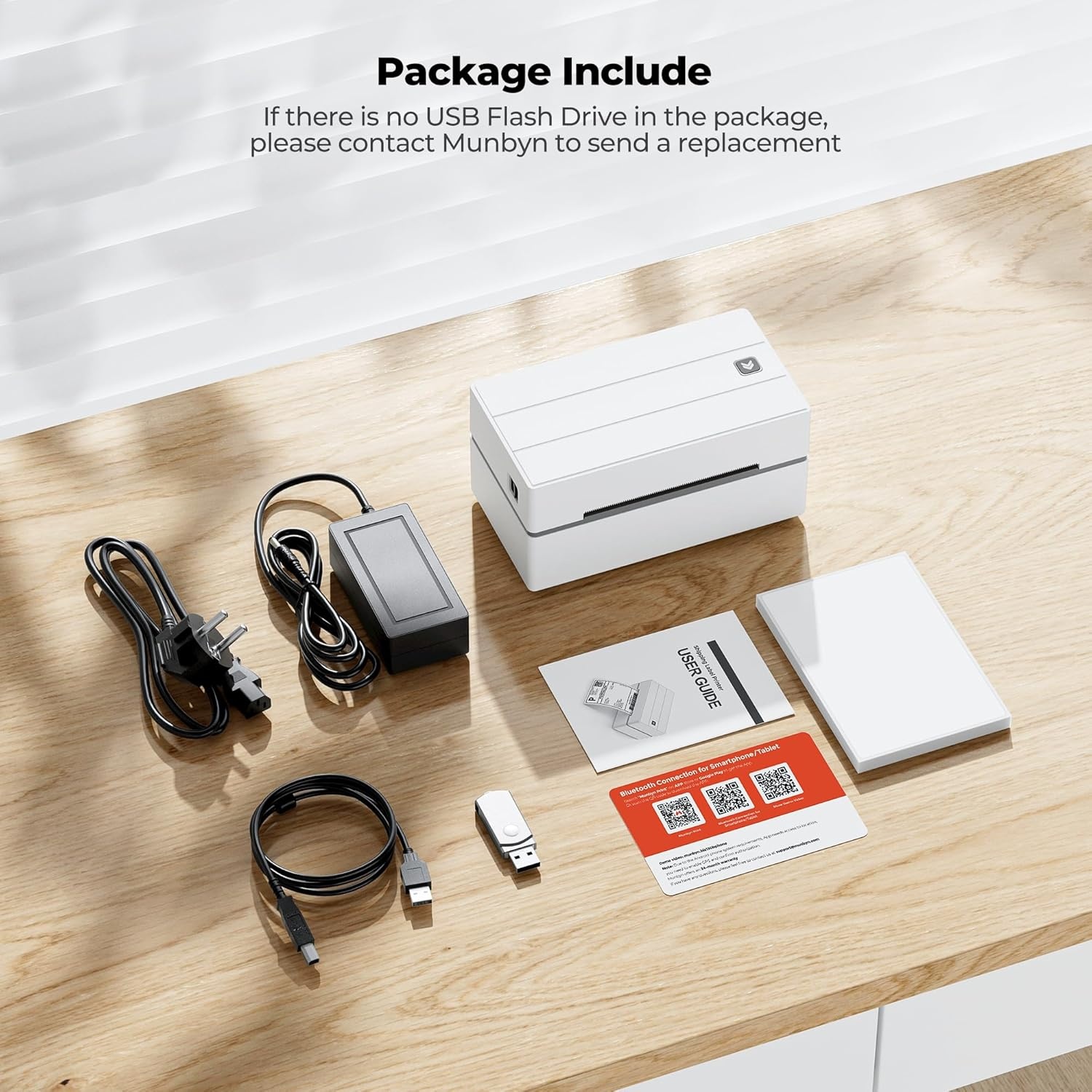 image:image225 x 125 Direct Thermal Labels White Thermal Printer Labels130B Bluetooth Thermal Label Printer