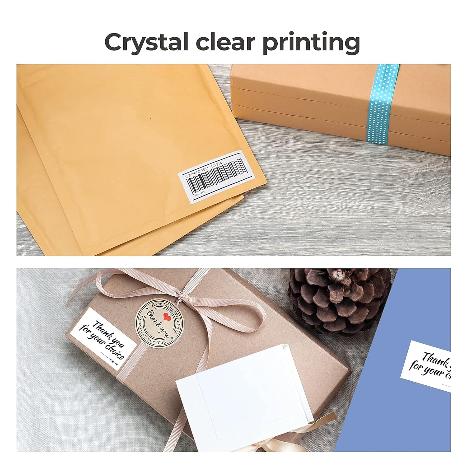 image:image225 x 125 Direct Thermal Labels White Thermal Printer Labels130B Bluetooth Thermal Label Printer