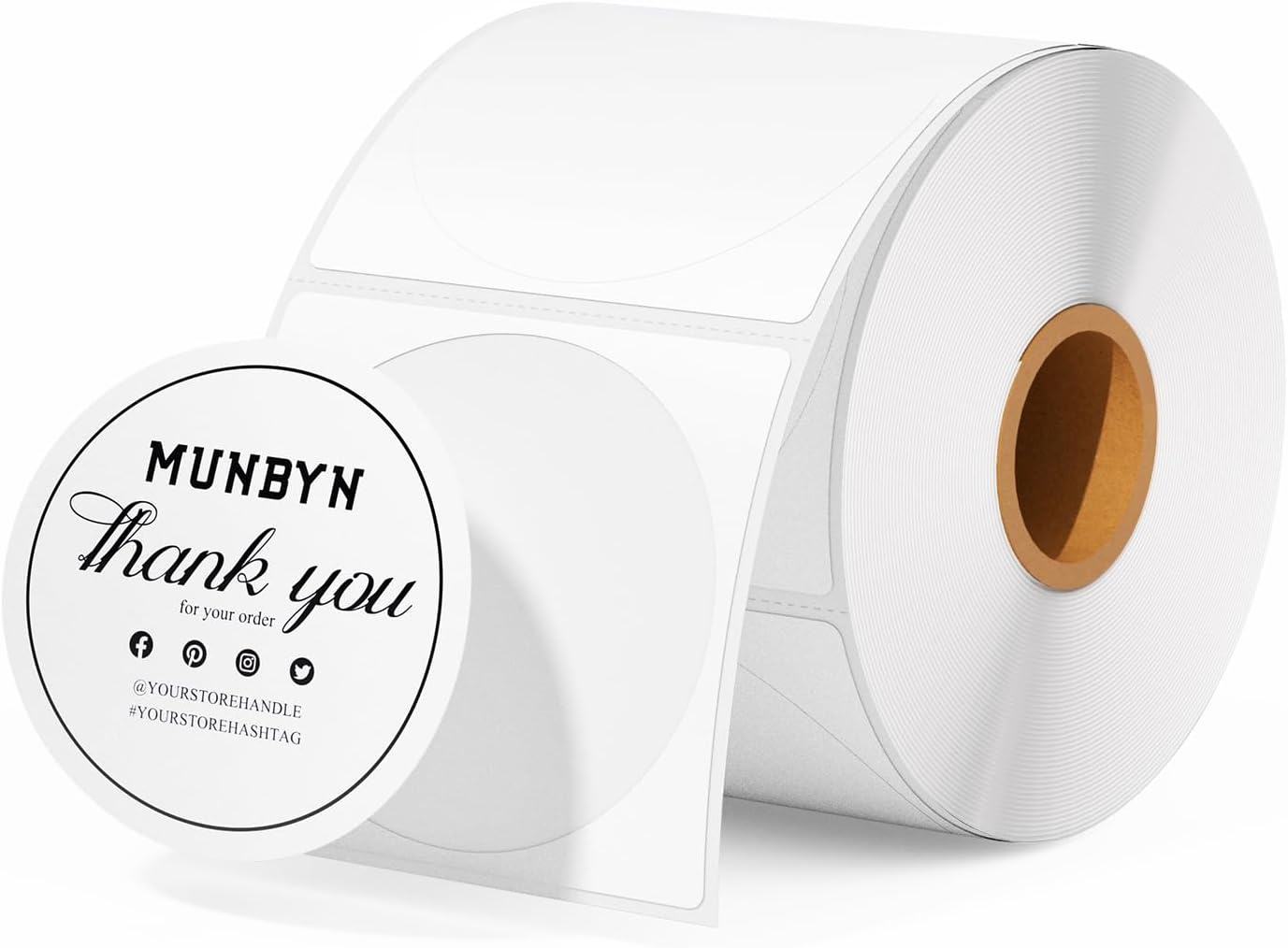 image:imageMUNBYN 130B Bluetooth Thermal Label Printer2 Inch Circle Thermal Sticker LabelsShipping Label Holder