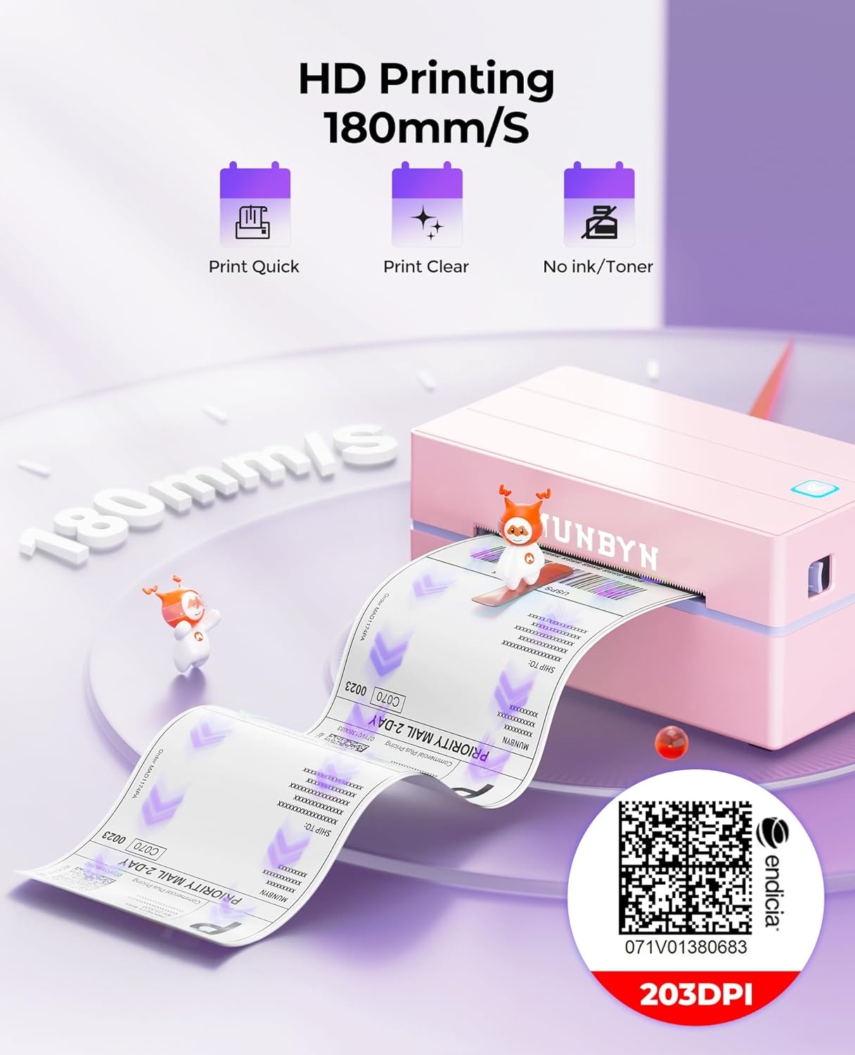 image:imageMUNBYN 2 Inch Circle Thermal Sticker Labels and Bluetooth Thermal Label Printer