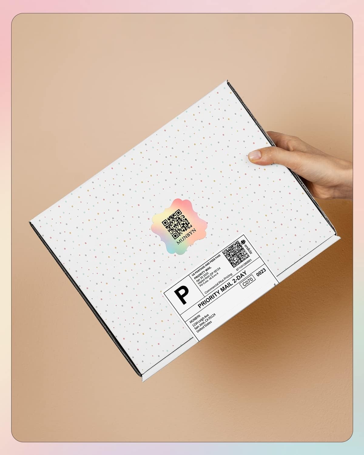 image:imageMUNBYN 2 Inch Round Thermal Labels Direct Thermal Printer Labels for Small Businesses DIY Logo Design 750 Sheets1 RollBlueyellow Rainbow