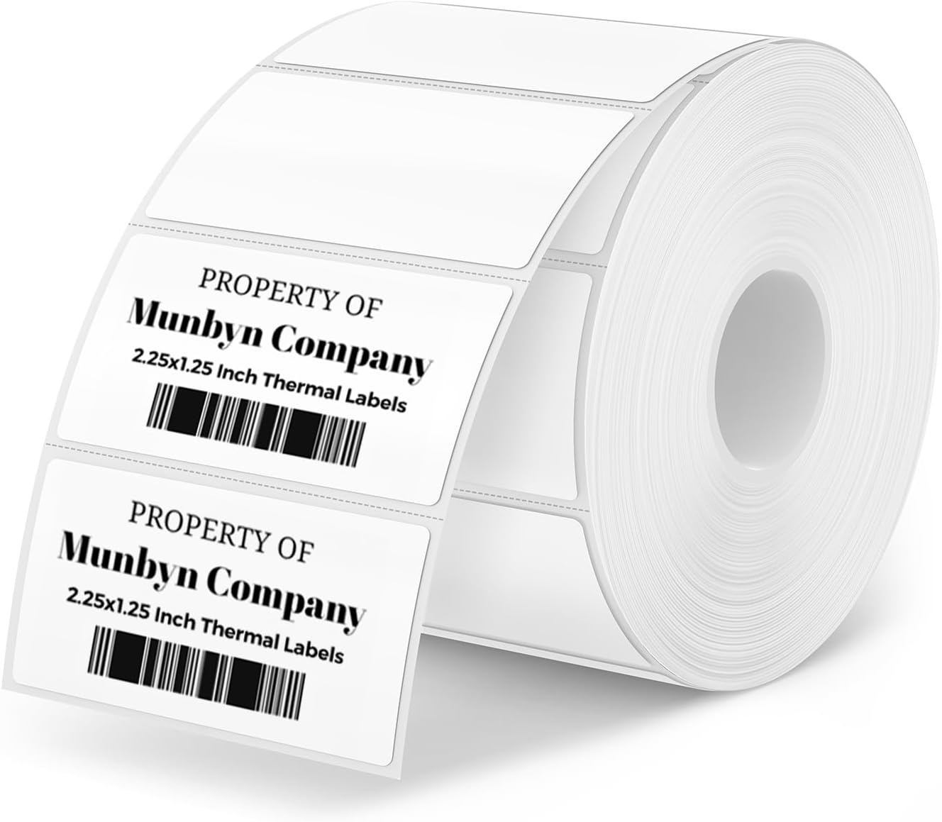 image:imageMUNBYN 225x125 Thermal Sticker Labels Blue SelfAdhesive Barcode Label Paper for Direct Thermal Printer and Business MultiPurpose Rectangle Address Shipping Mailing Stickers1000 SheetsRollWhite