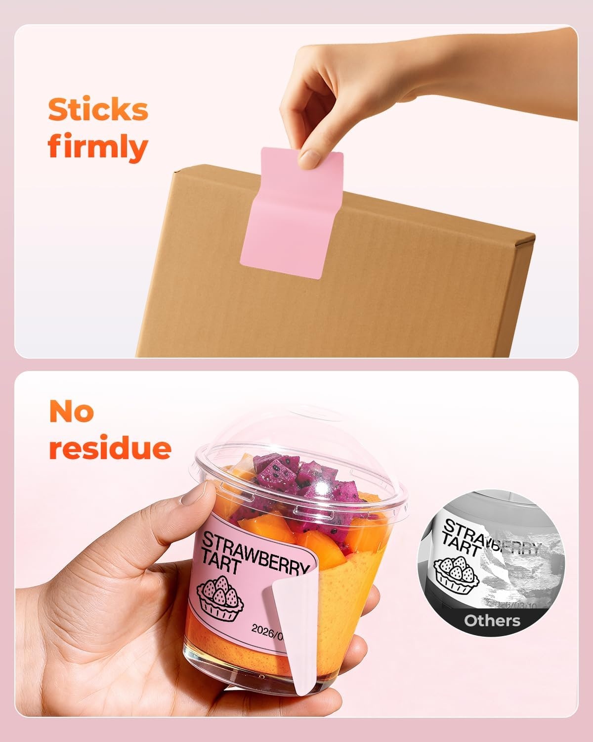 image:imageMUNBYN 3x2 Inch White Thermal Labels Thermal Sticker Labels for Price Barcode Mailing Name 500 Sheets1 RollPink