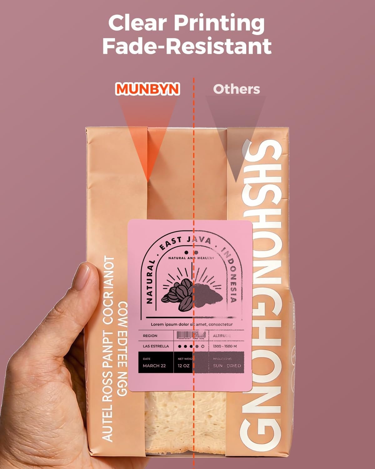 image:imageMUNBYN 3x2 Inch White Thermal Labels Thermal Sticker Labels for Price Barcode Mailing Name 500 Sheets1 RollPink