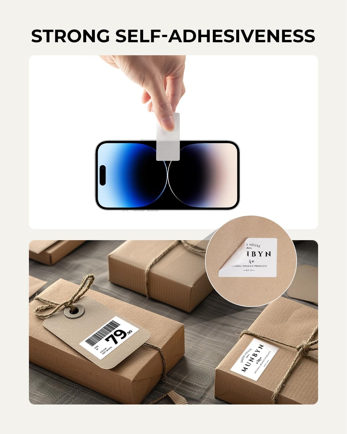 image:imageMUNBYN 3x2 Inch White Thermal Labels Thermal Sticker Labels for Price Barcode Mailing Name 500 Sheets1 RollWhite