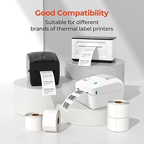 image:imageMUNBYN 3x2 Inch White Thermal Labels Thermal Sticker Labels for Price Barcode Mailing Name 500 Sheets1 RollWhite