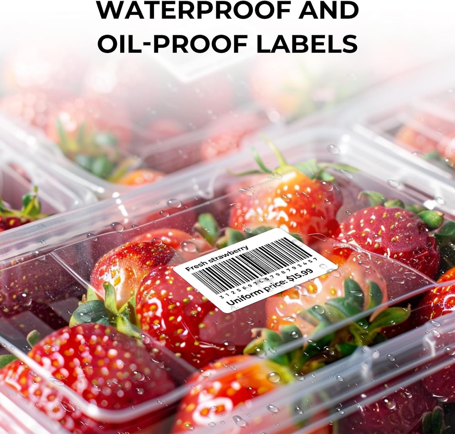 image:imageMUNBYN 3x2 Inch White Thermal Labels Thermal Sticker Labels for Price Barcode Mailing Name 500 Sheets1 RollWhite