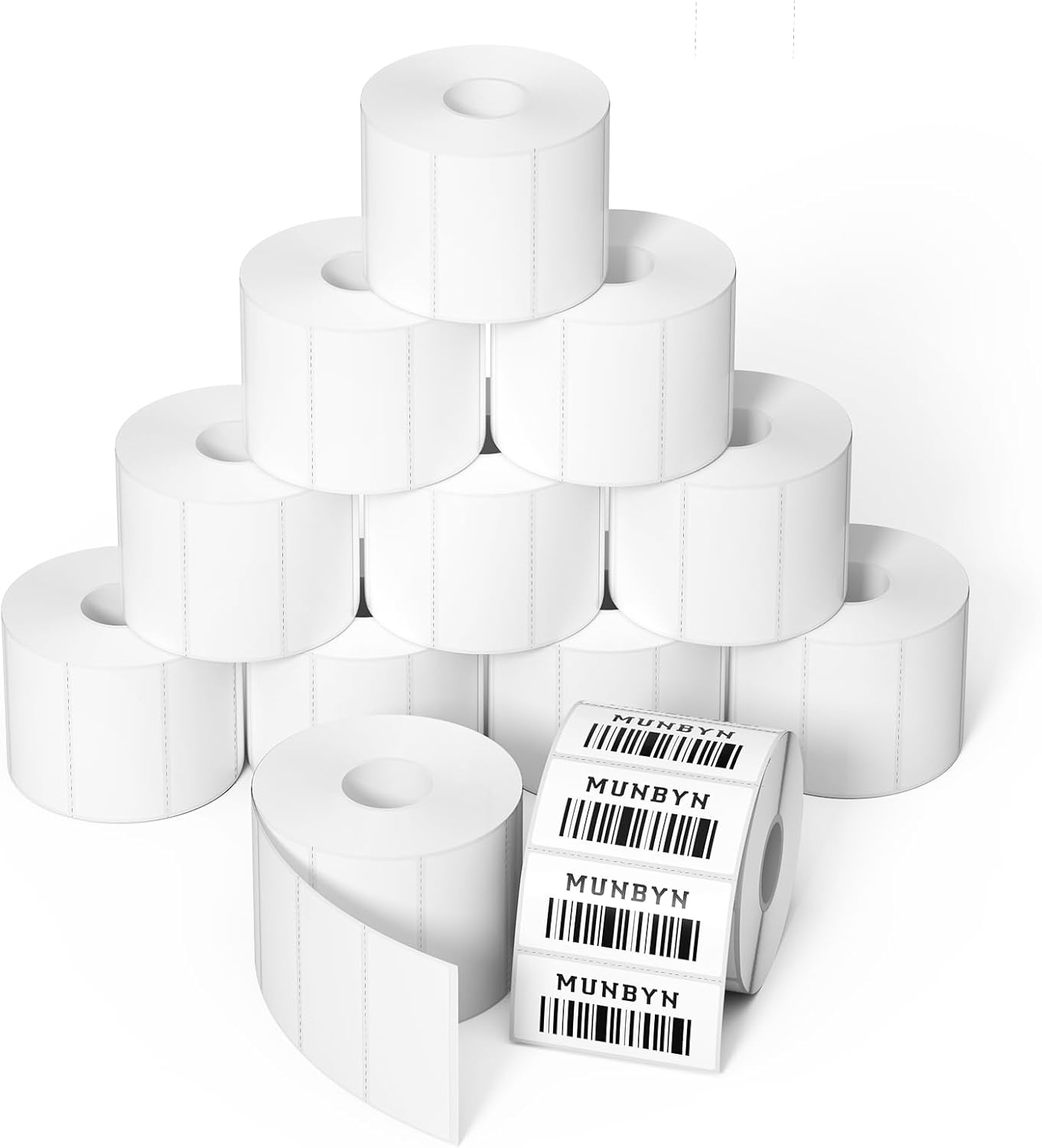 image:imageMUNBYN 3x2 Inch White Thermal Labels Thermal Sticker Labels for Price Barcode Mailing Name 500 Sheets1 RollWhite