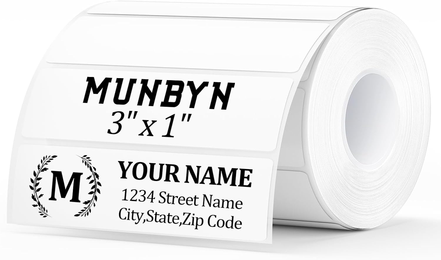 image:imageMUNBYN 3x2 Inch White Thermal Labels Thermal Sticker Labels for Price Barcode Mailing Name 500 Sheets1 RollWhite