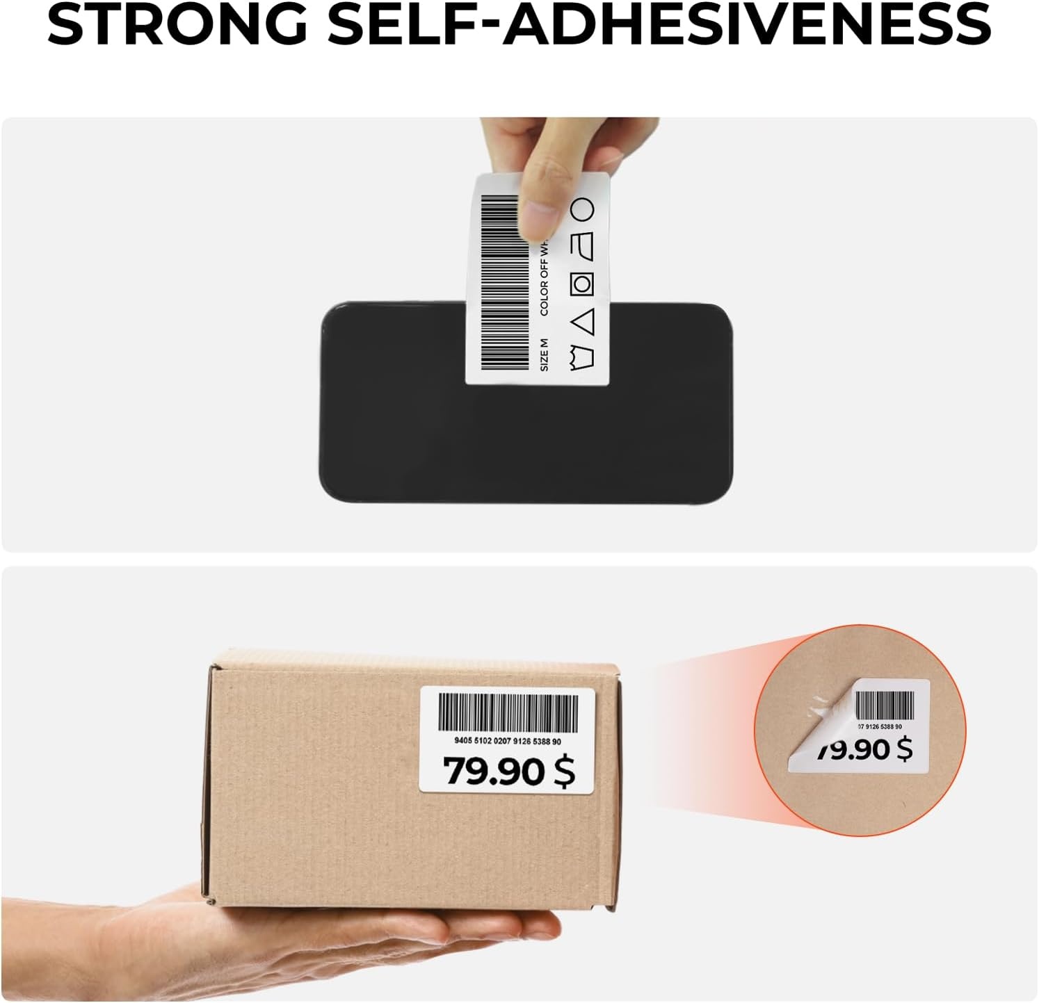 image:imageMUNBYN 3x2 Inch White Thermal Labels Thermal Sticker Labels for Price Barcode Mailing Name 500 Sheets1 RollWhite