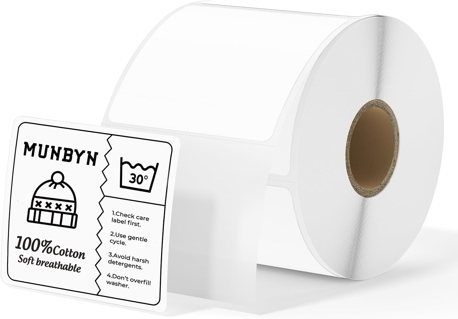 image:imageMUNBYN 3x2 Inch White Thermal Labels Thermal Sticker Labels for Price Barcode Mailing Name 500 Sheets1 RollWhite
