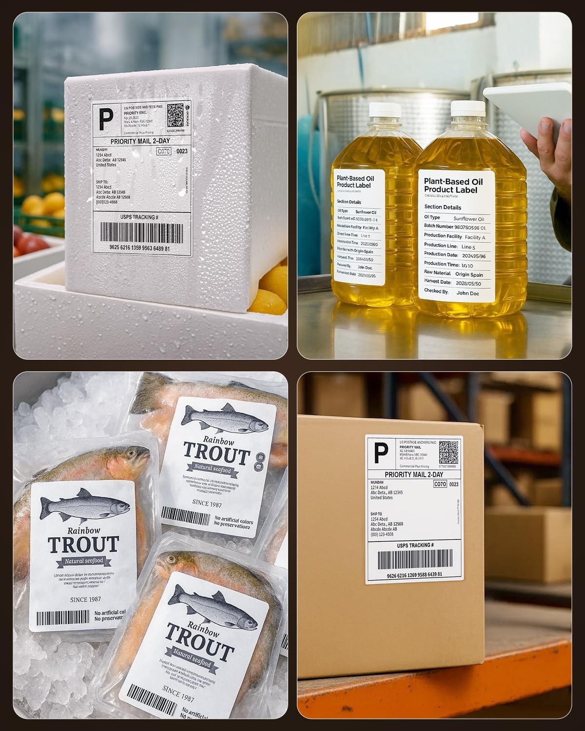 image:imageMUNBYN 4x6 Pink Direct Thermal Shipping Labels Commercial Grade Permanent Adhesive Fanfold Mailing Postage Label Paper for Thermal Printers and Packages 500 Sheets per StackWhite
