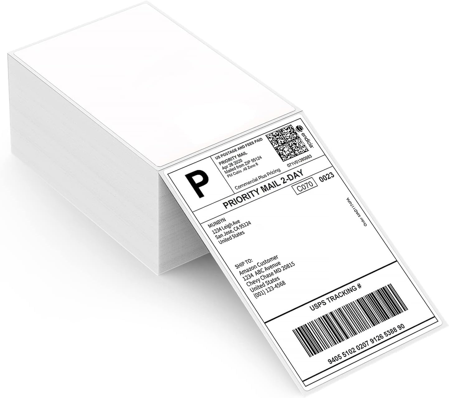 image:imageMUNBYN 4x6 Pink Direct Thermal Shipping Labels Commercial Grade Permanent Adhesive Fanfold Mailing Postage Label Paper for Thermal Printers and Packages 500 Sheets per StackWhite