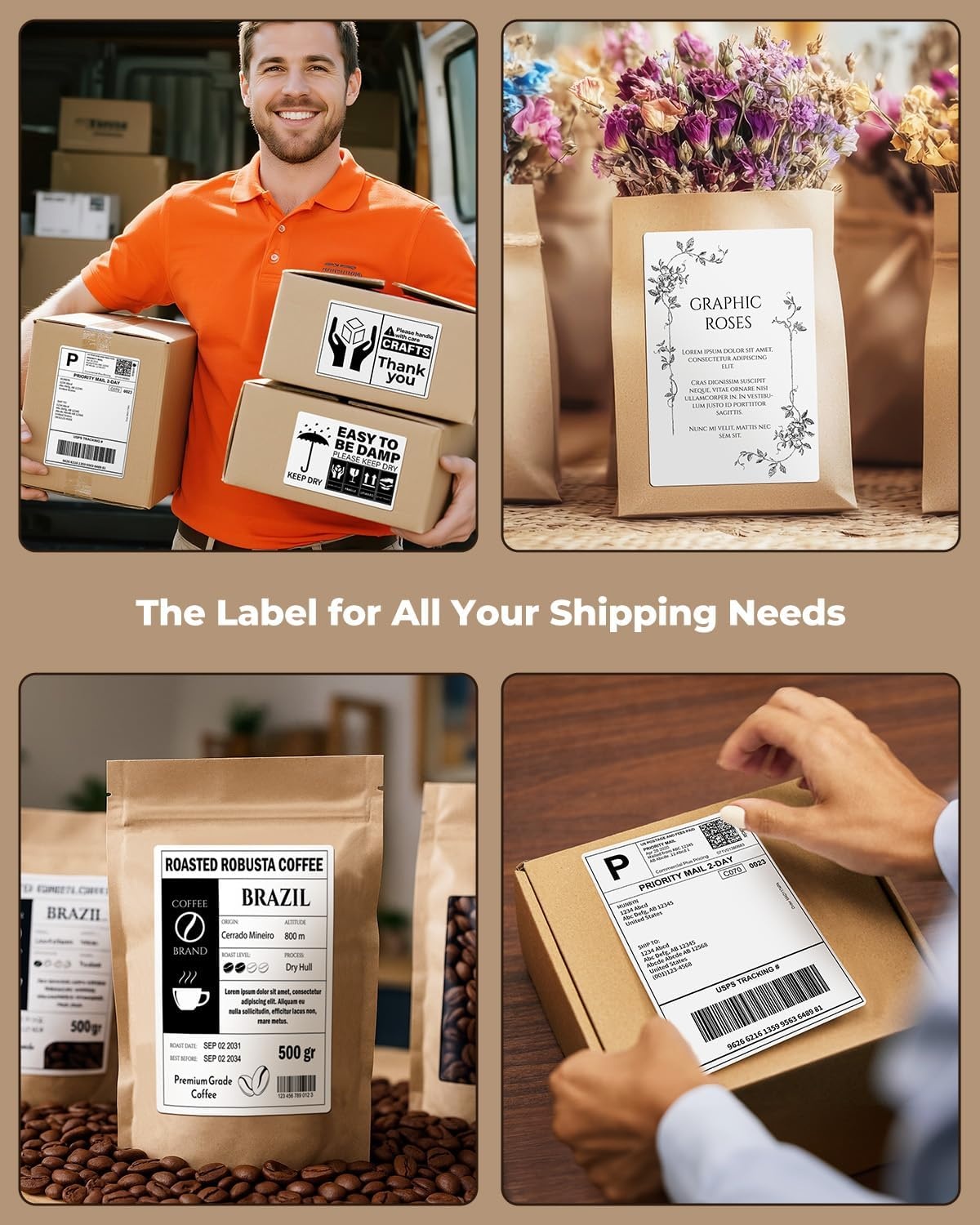 image:imageMUNBYN 4x6 Pink Direct Thermal Shipping Labels Commercial Grade Permanent Adhesive Fanfold Mailing Postage Label Paper for Thermal Printers and Packages 500 Sheets per StackWhite
