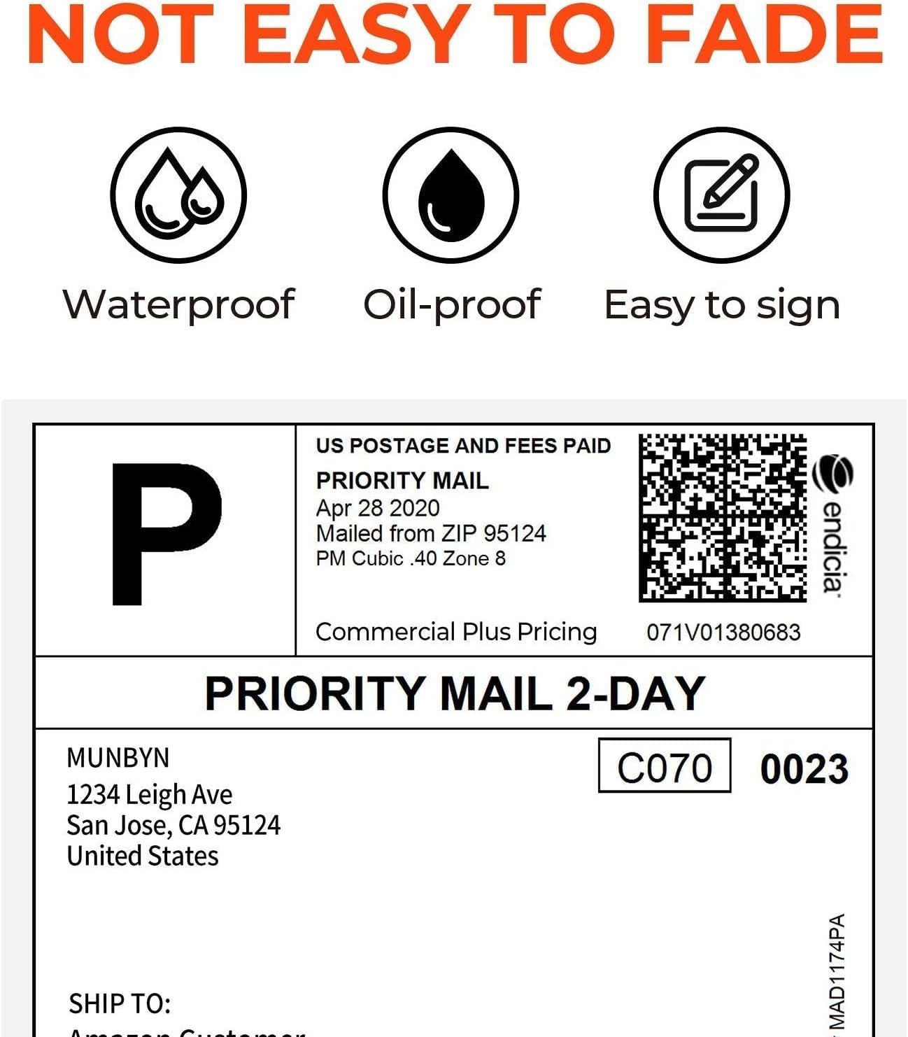 image:imageMUNBYN 4x6 Pink Direct Thermal Shipping Labels Commercial Grade Permanent Adhesive Fanfold Mailing Postage Label Paper for Thermal Printers and Packages 500 Sheets per StackWhite