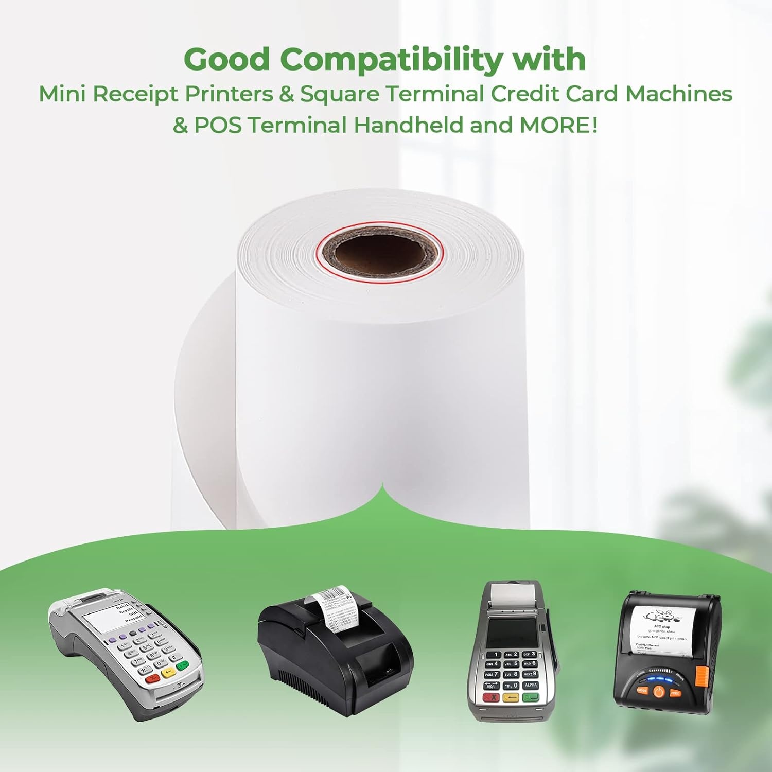 image:imageMUNBYN 58mm Bluetooth Receipt Printer and 2 14 x 50 Thermal Paper 50 Rolls BPA Free Receipt Paper