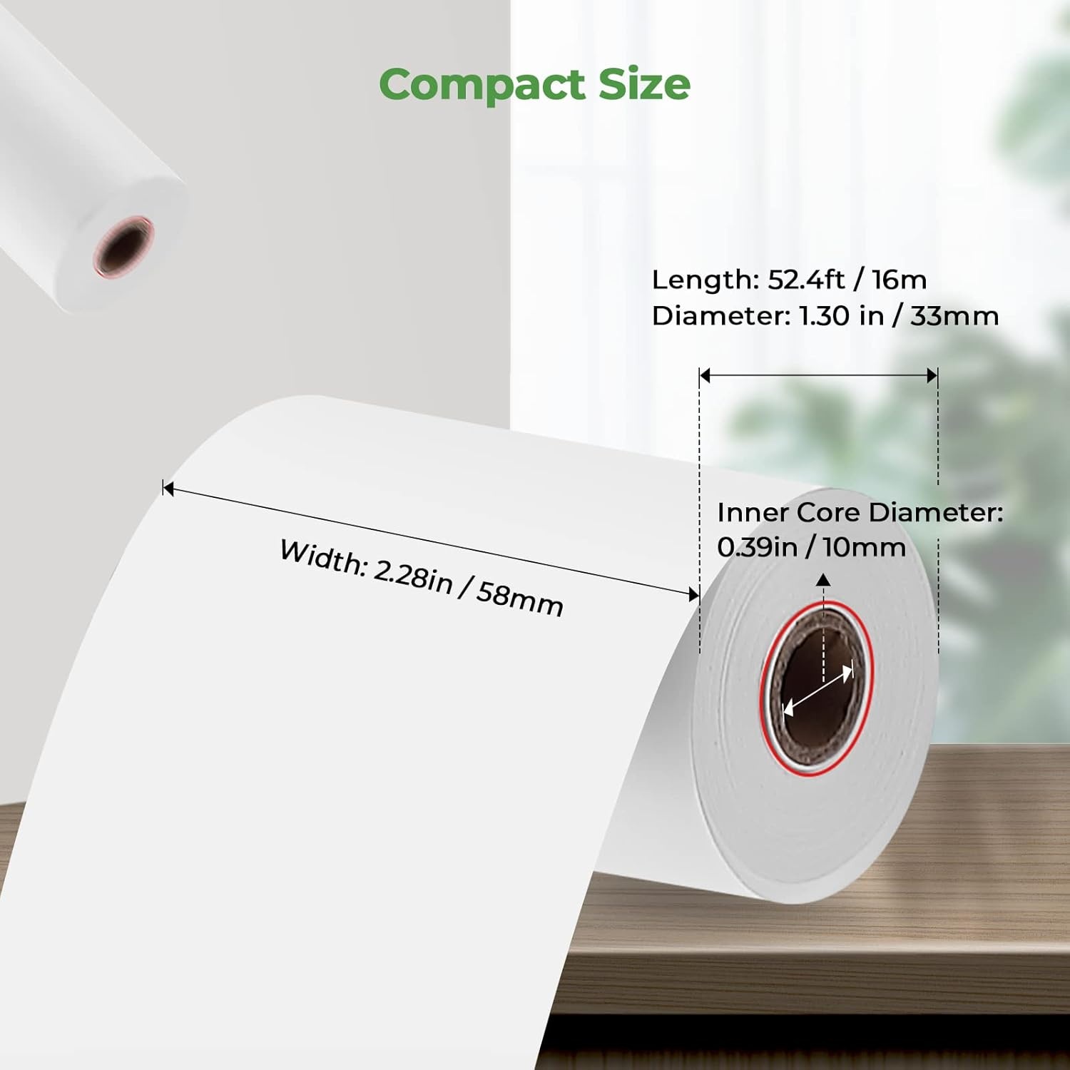 image:imageMUNBYN 58mm Bluetooth Receipt Printer and 2 14 x 50 Thermal Paper 50 Rolls BPA Free Receipt Paper