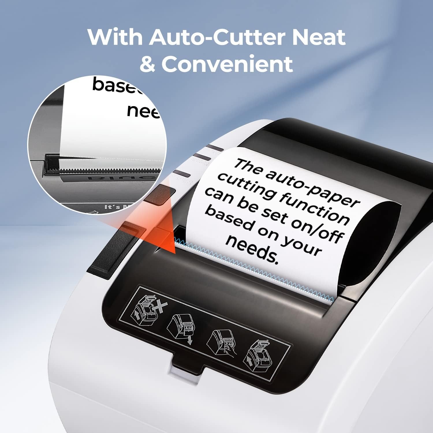 image:imageMUNBYN Bluetooth 50 Receipt Printer P047 80mm POS Printer and White Cash Drawer 16 Heavy Duty Cash Register for Point of Sale POS System