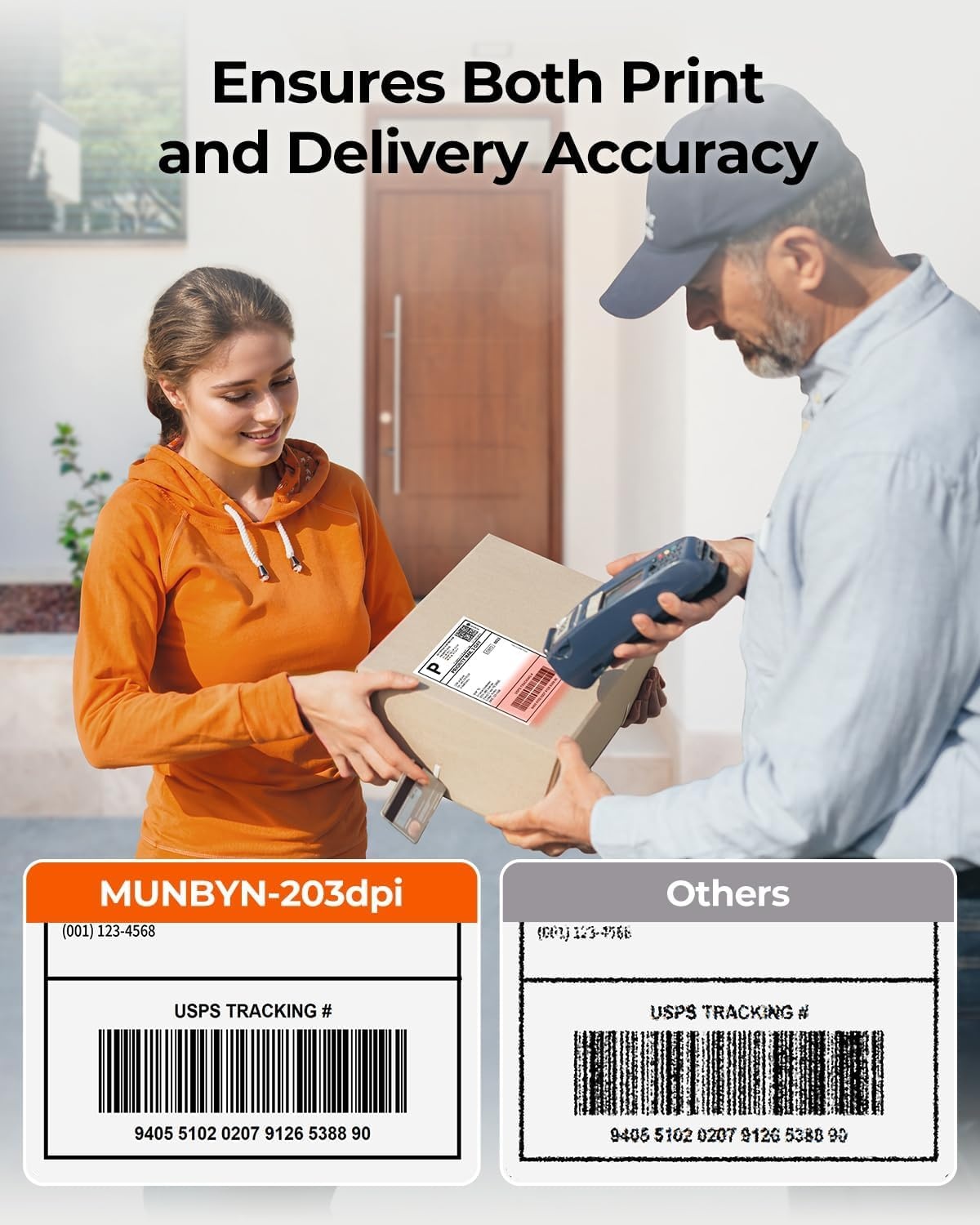 image:imageMUNBYN Bluetooth Thermal Label Printer 130B Wireless 4x6 Shipping Label Printer for Shipping Packages Small Business Office or Home Compatible with iPhone Android iPad Windows macOS ChromeWhite