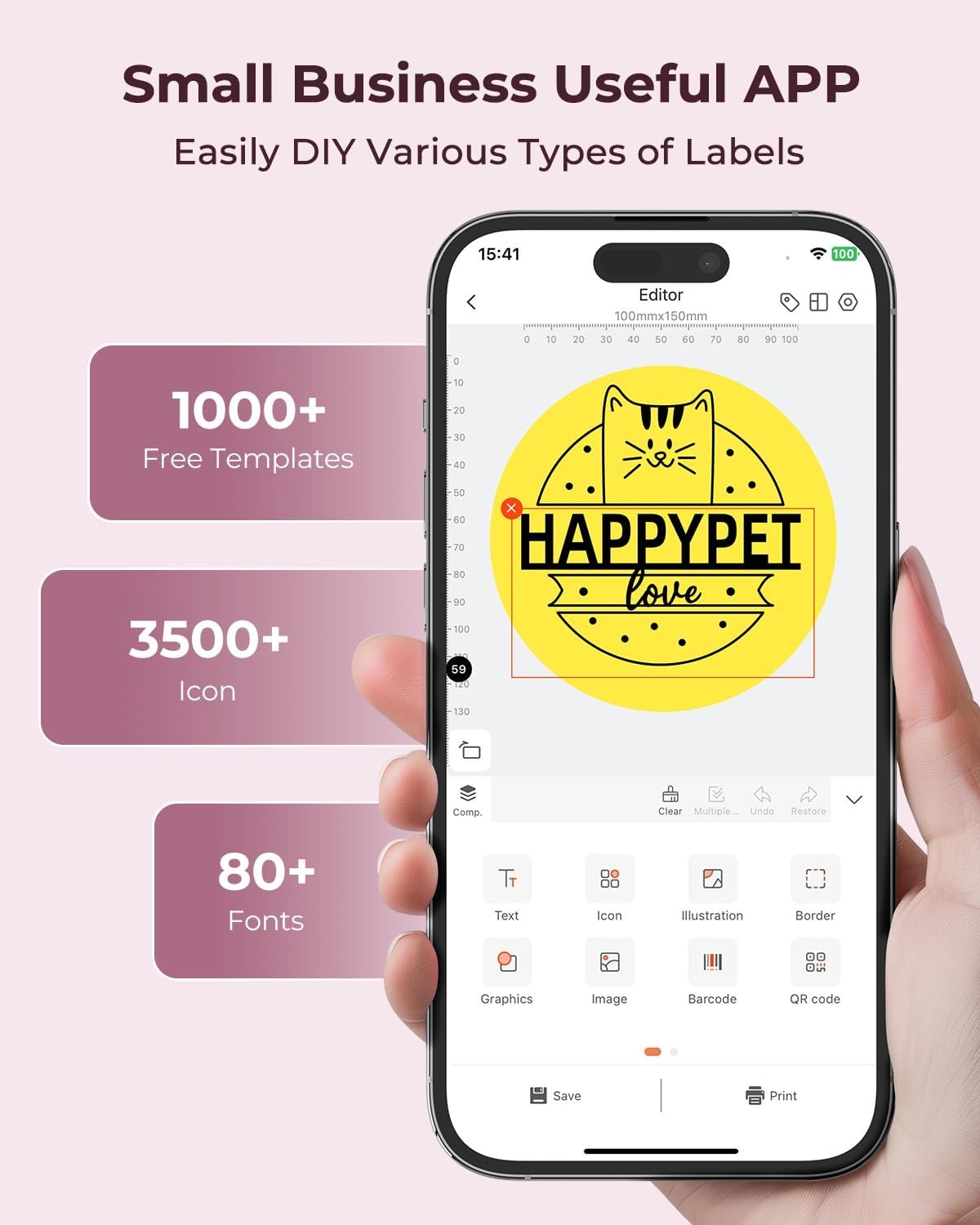 image:imageMUNBYN Bluetooth Thermal Label Printer 941BP Wireless 300DPI 4x6 Shipping Label Printer for Small Business Compatible with Windows Mac iPhone Android PC Amazon Shopify Etsy USPS PinkPink