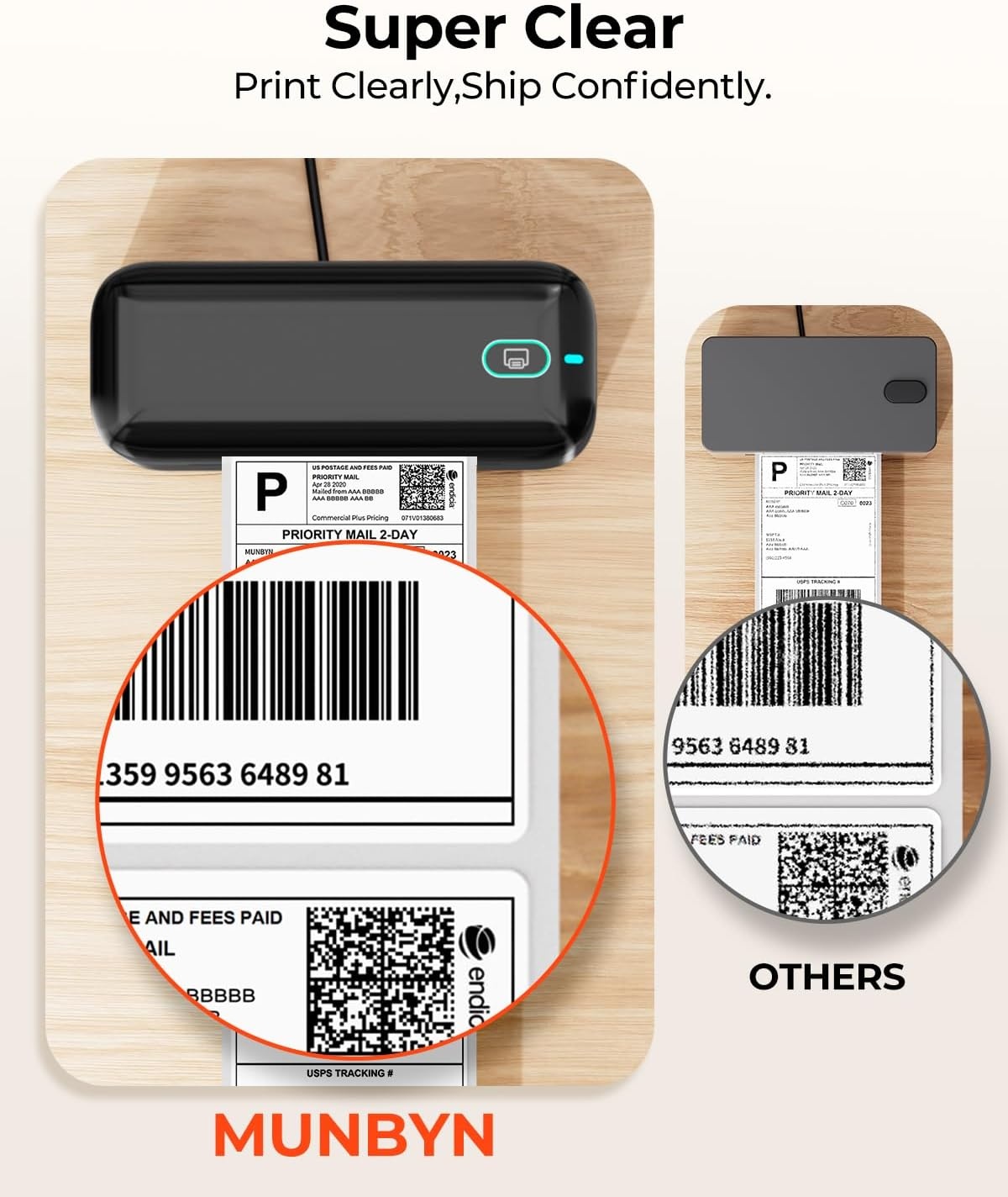 image:imageMUNBYN Bluetooth Thermal Label Printer RealWriter RW402B 4x6 Shipping Label Printer for Small Business Compatible with Android iPhone and Windows Mac ChromebookBlack