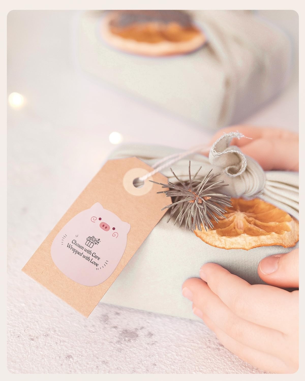 image:imageMUNBYN Cute Pink Pig Cartoon Thermal Labels Waterproof Kawaii Animal Stickers for Kids DIY Decoration Notebook 200 Labels1 Roll