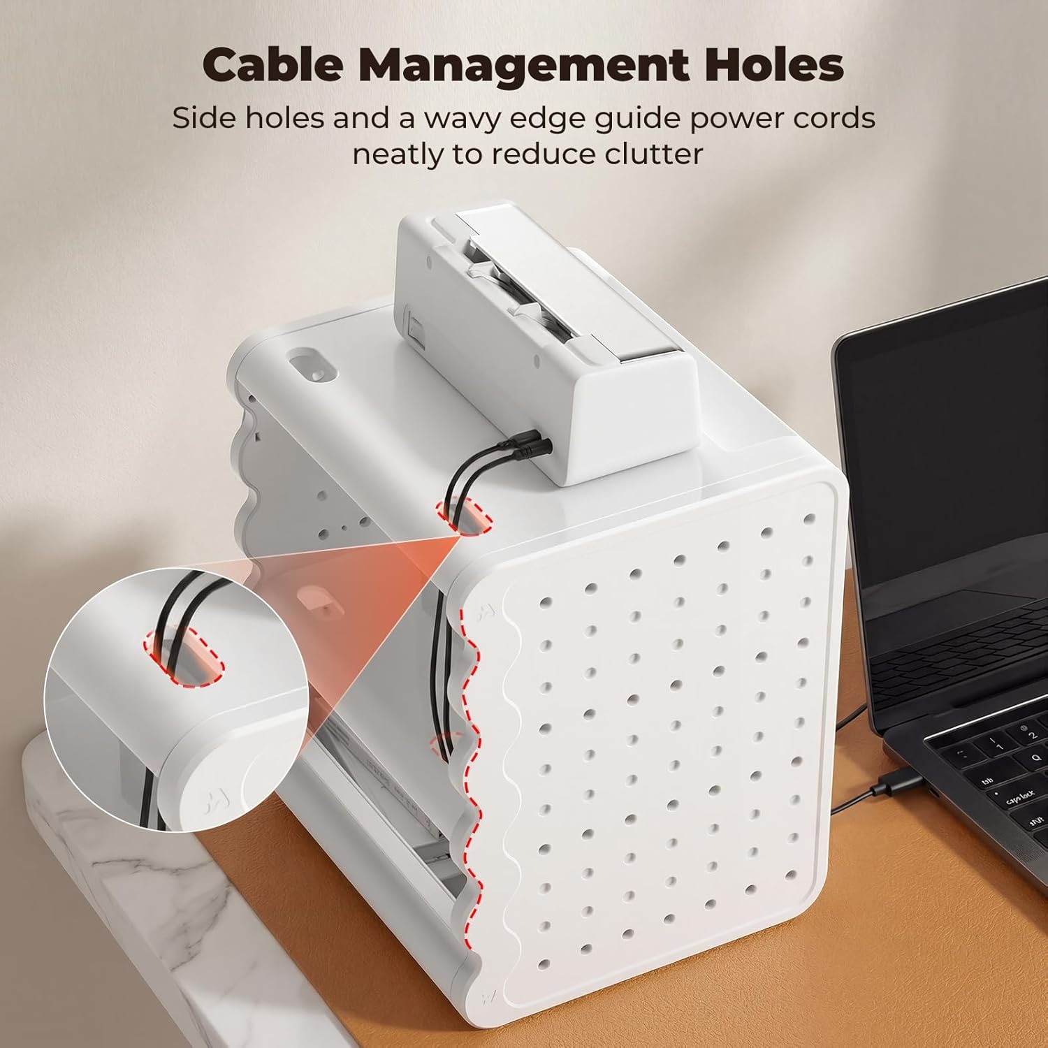 image:imageMUNBYN ILH03 4x6 Thermal Label Holder 5in1 Sticker Holder with 3Tier Shelf Drawer Hooks amp Pegboard for Shipping Label Printing Office Small Business Home