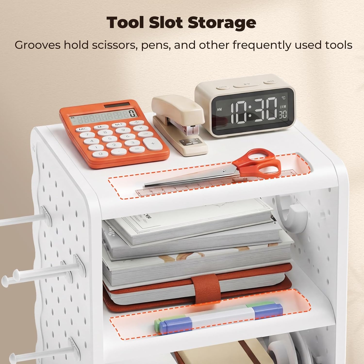 image:imageMUNBYN ILH03 4x6 Thermal Label Holder 5in1 Sticker Holder with 3Tier Shelf Drawer Hooks amp Pegboard for Shipping Label Printing Office Small Business Home