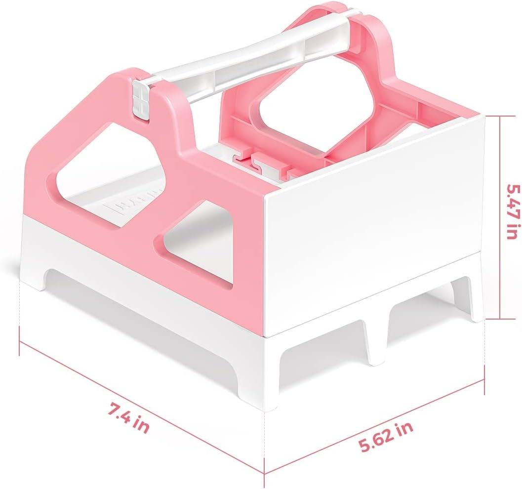 image:imageMUNBYN Label Holder for Rolls and FanFold Labels Thermal Sticker Roll Holder for Desktop Thermal Printer Shipping Supplies Industrial Paper PinkPink and White