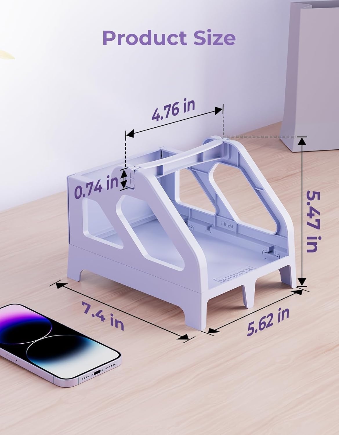 image:imageMUNBYN Label Holder for Rolls and FanFold Labels Thermal Sticker Roll Holder for Desktop Thermal Printer Shipping Supplies Industrial Paper PinkPurple