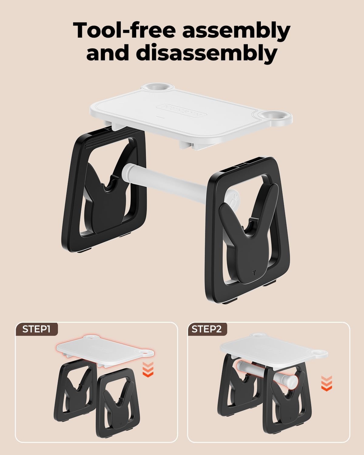 image:imageMUNBYN Label Holder for Rolls and Fanfold Labels Thermal Sticker Holder for Desktop Thermal Printer Accessory Supplies for Home Office Small BusinessBlack and White