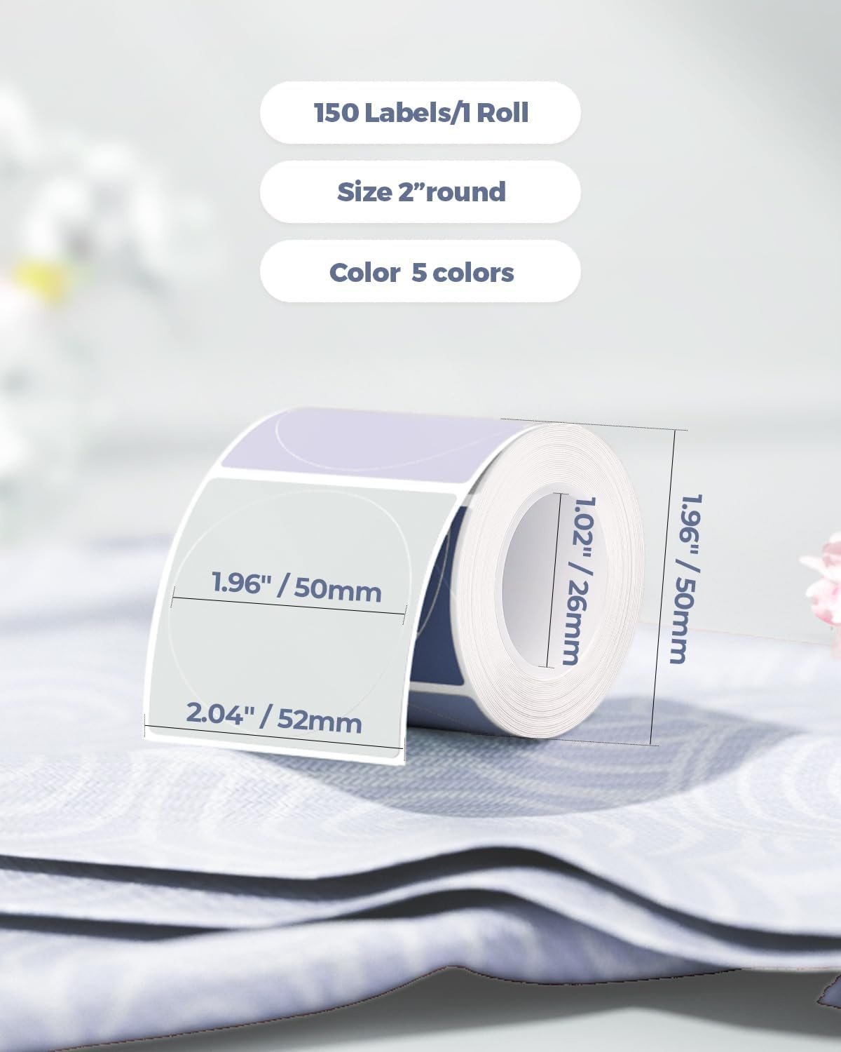 image:imageMUNBYN MC240 Bluetooth Thermal Label Printer2 Inch Circle Thermal Sticker LabelsLabel Holder for Rolls and Fanfold Labels