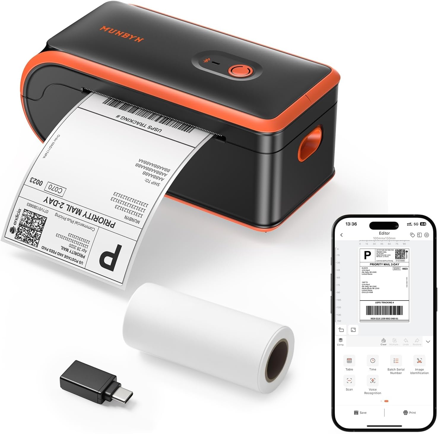 image:imageMUNBYN MC240 Bluetooth Thermal Label PrinterM110M220M221M120 Thermal Label