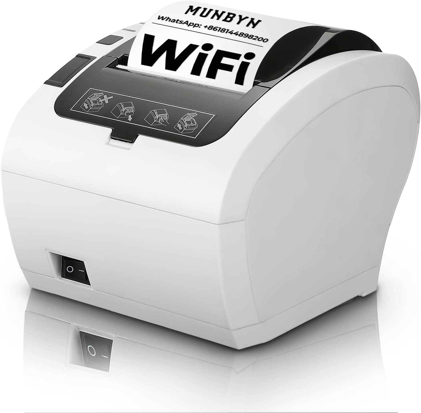 image:imageMUNBYN P047 WiFi Thermal Receipt Printer 80mm USBLANRS232 WindowsMacLinux Square Compatible Energy Star Certified 16 Heavy Duty Cash Register