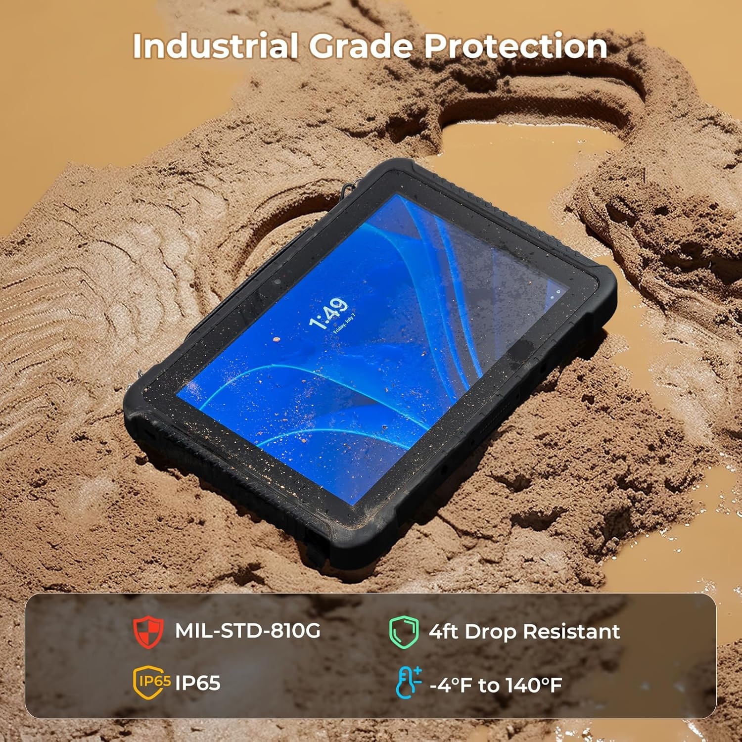 image:imageMUNBYN Rugged Tablet IRT08 101 inch Windows Tablet Windows 11 Pro 8GB128GB Intel N5100Sunlight Readable 4G LTE GPS Heavy Duty Industrial Outdoor Work PC BT51 WiFi 2Y Protection