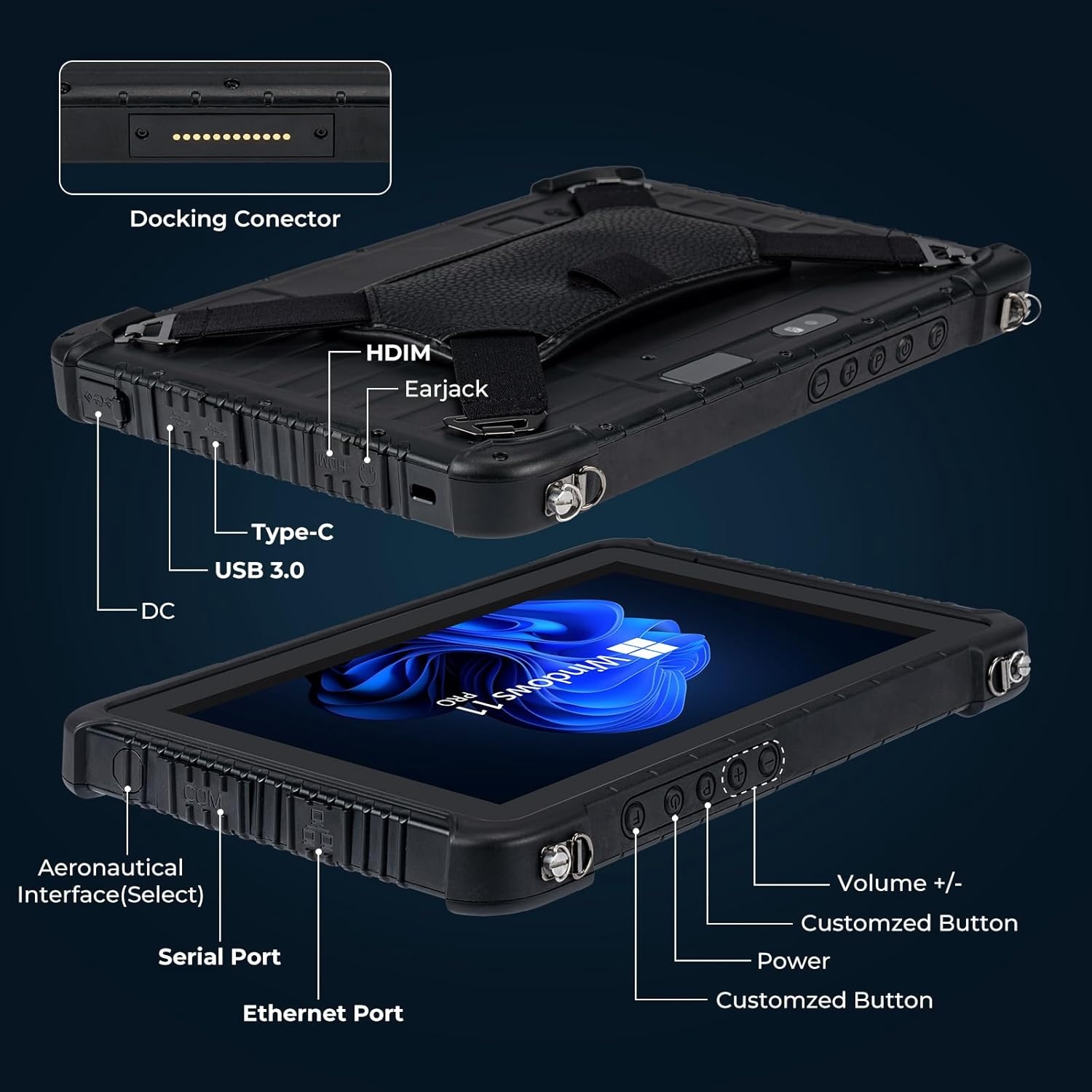 image:imageMUNBYN Rugged Tablet IRT08 101 inch Windows Tablet Windows 11 Pro 8GB128GB Intel N5100Sunlight Readable 4G LTE GPS Heavy Duty Industrial Outdoor Work PC BT51 WiFi 2Y Protection