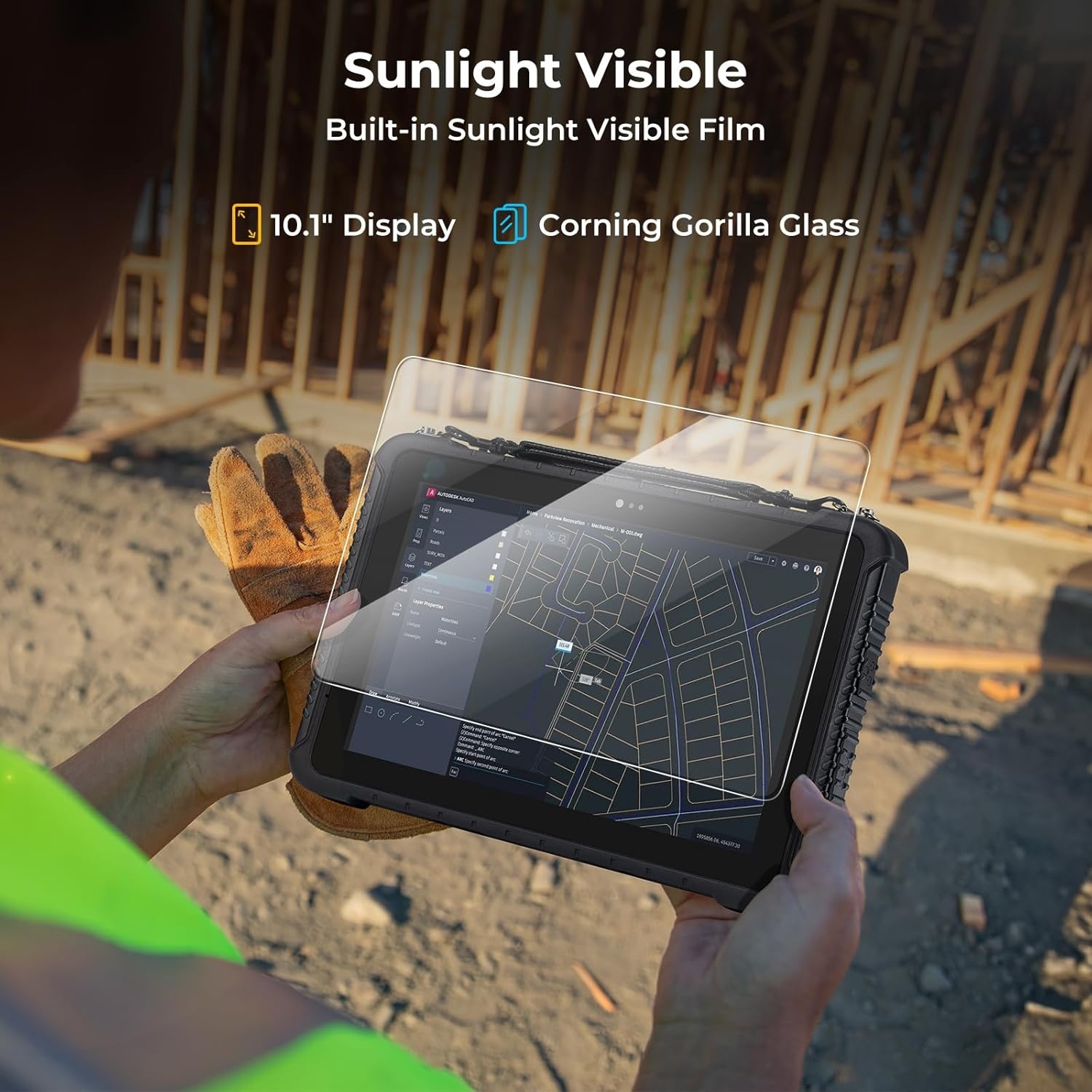 image:imageMUNBYN Rugged Tablet IRT08 101 inch Windows Tablet Windows 11 Pro 8GB128GB Intel N5100Sunlight Readable 4G LTE GPS Heavy Duty Industrial Outdoor Work PC BT51 WiFi 2Y Protection