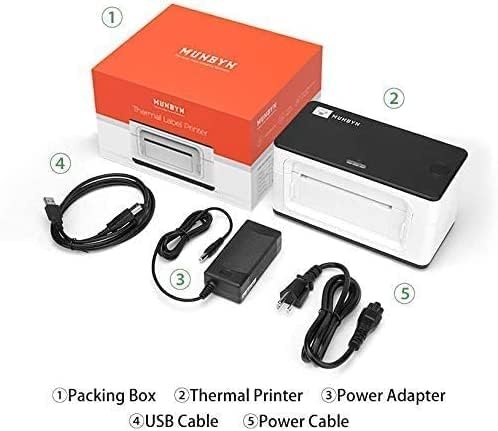 image:imageMUNBYN Shipping Label Printer RealWriter 941 4x6 Thermal Label Printer for Shipment of Packages Home Shipping Small Business Compatible with macOS Windows USBUSBBluetoothWhite