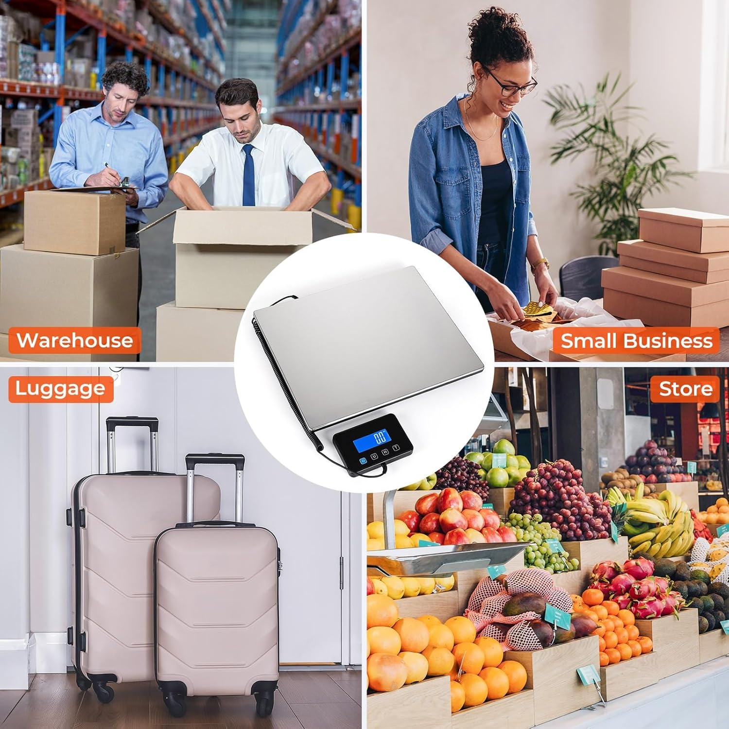 image:imageMUNBYN Shipping Scale 440lb18oz Digital Postal Scale for Packages with HoldTare Function Backlit LCD Battery amp Cable Included Postage Scale for Small Business Packages Luggage and Home Use