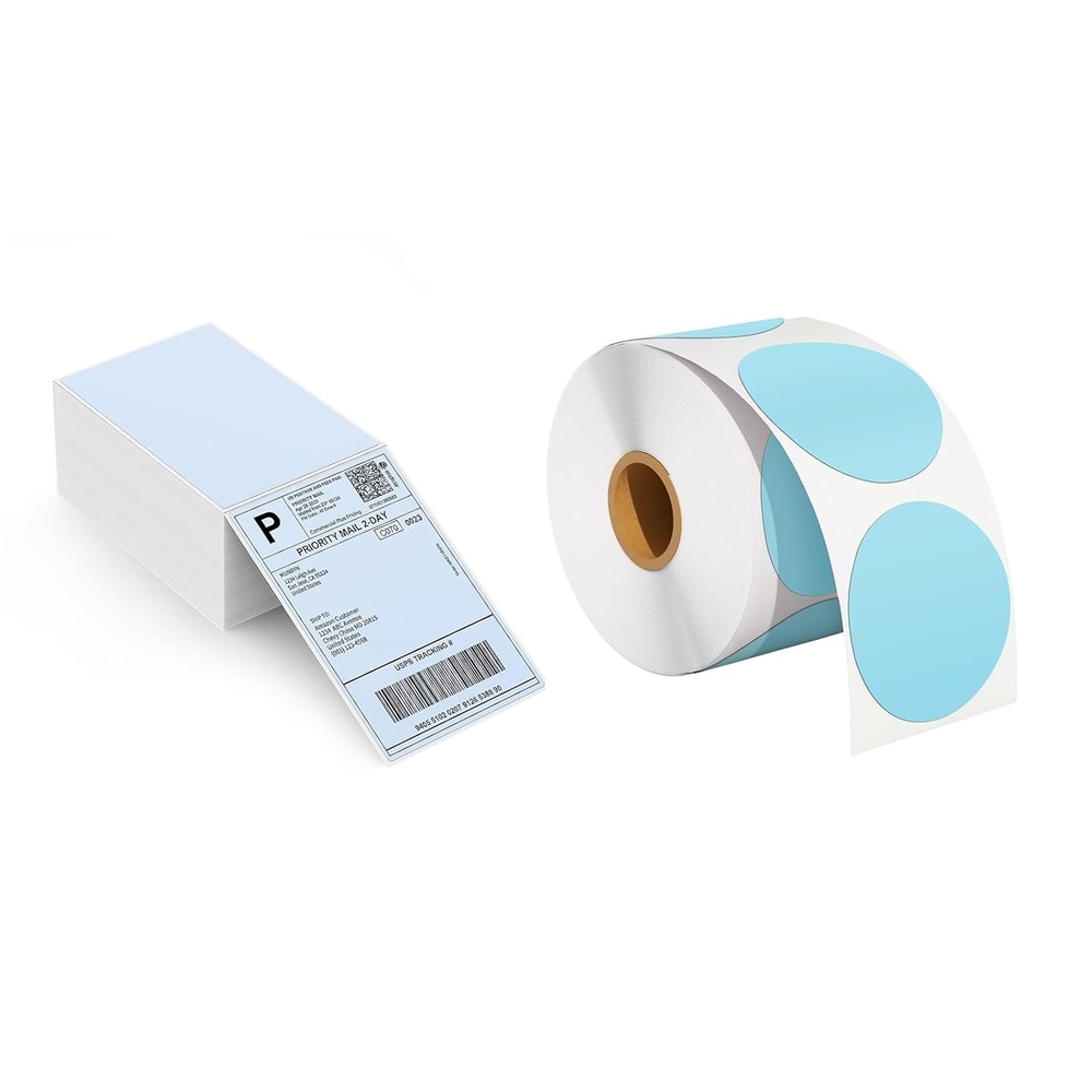 image:imageBlue Shipping Labels2 Inch Blue Circle Thermal Sticker Labels