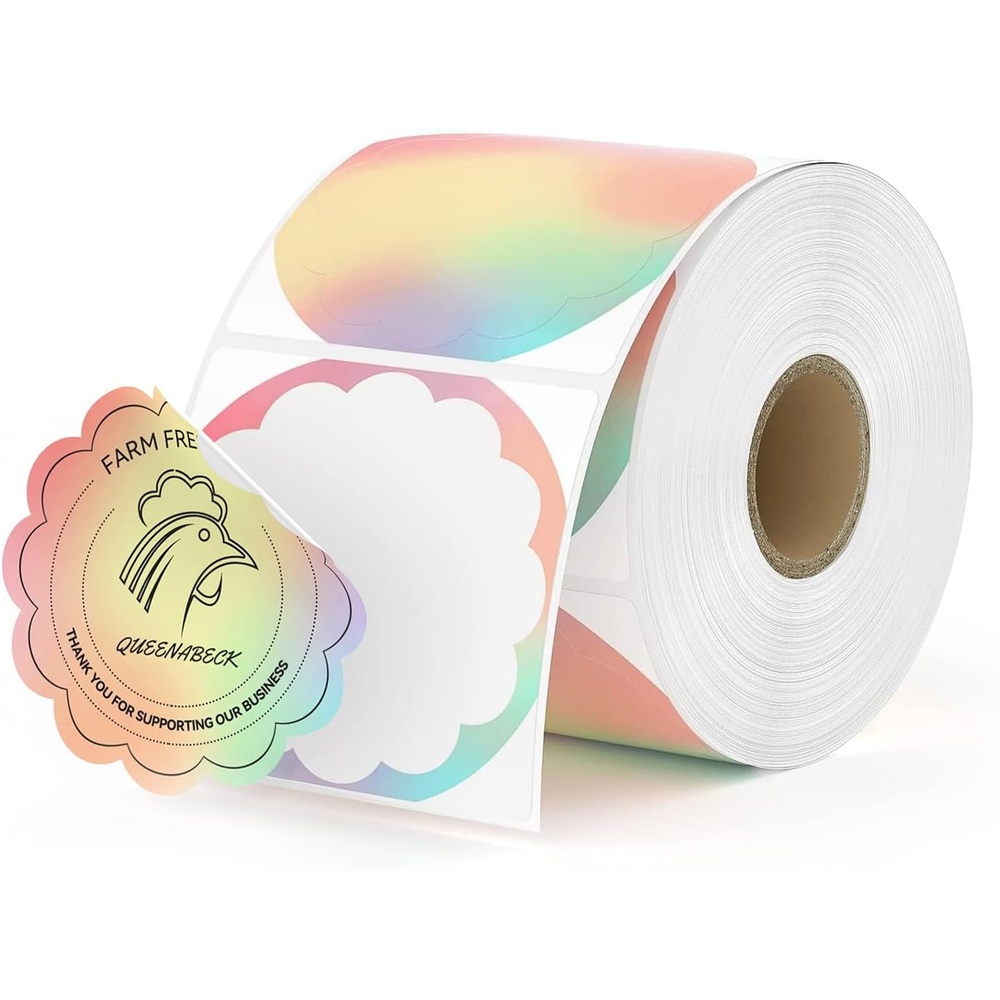 image:imageMUNBYN 2 Inch Round Thermal Labels Direct Thermal Printer Labels for Small Businesses DIY Logo Design 750 Sheets1 RollRainbow