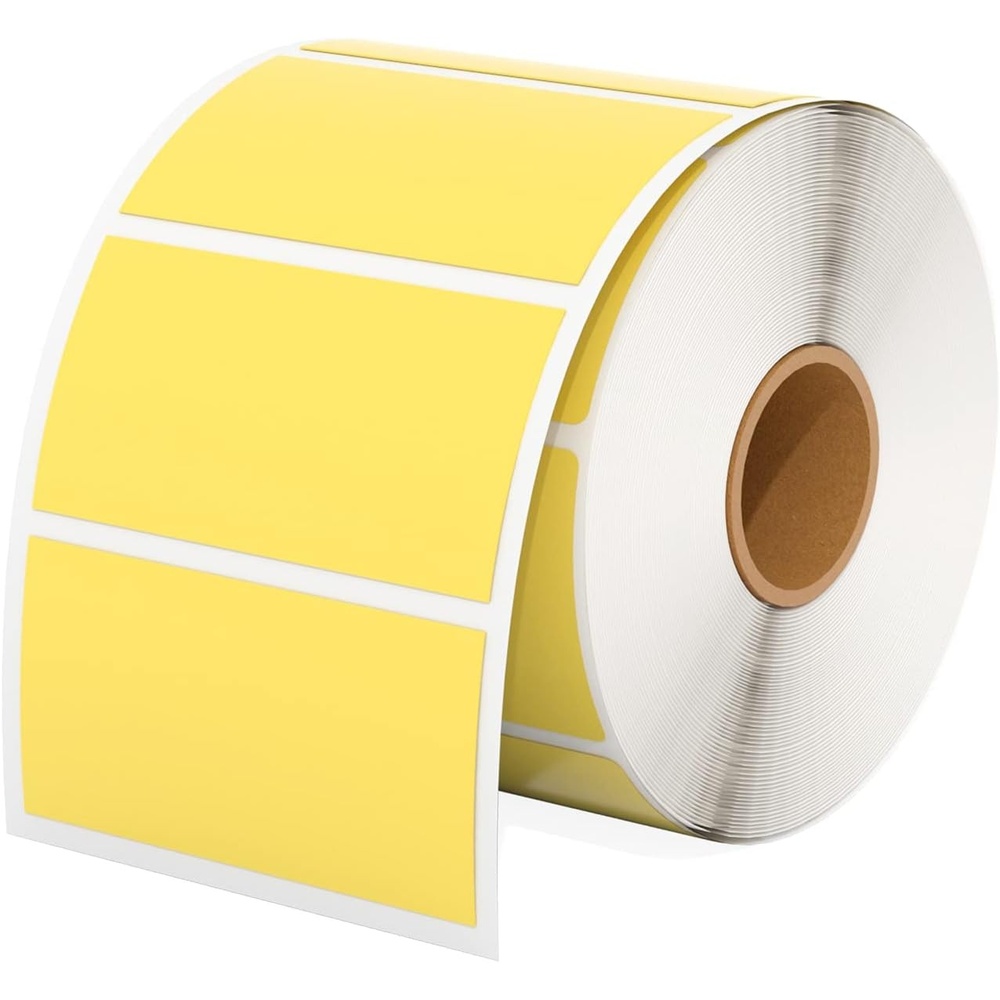 image:imageMUNBYN 225x125 Thermal Sticker Labels Blue SelfAdhesive Barcode Label Paper for Direct Thermal Printer and Business MultiPurpose Rectangle Address Shipping Mailing Stickers1000 SheetsRollYellow