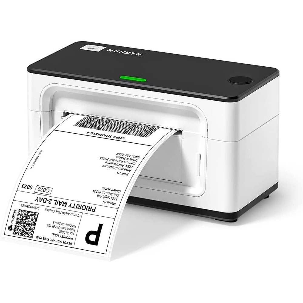 image:imageMUNBYN Shipping Label Printer RealWriter 941 4x6 Thermal Label Printer for Shipment of Packages Home Shipping Small Business Compatible with macOS Windows USBUSBBluetoothWhite