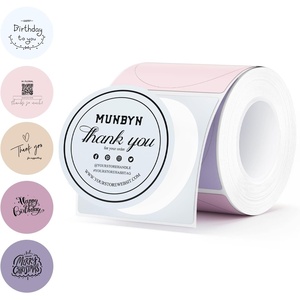 image:imageMUNBYN 2 Inch Circle Thermal Labels Multicolor Thermal Label Stickers for Custom Logo Candle 150 Sheets1 RollMorandi Spring