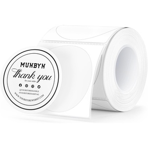 image:imageMUNBYN 2 Inch Circle Thermal Labels Multicolor Thermal Label Stickers for Custom Logo Candle 150 Sheets1 RollWhite