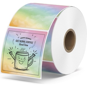 image:imageMUNBYN 2 Inch Round Thermal Labels Direct Thermal Printer Labels for Small Businesses DIY Logo Design 750 Sheets1 RollBluegreen Watercolor