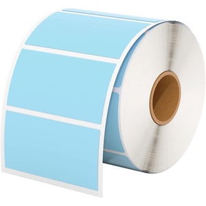 image:imageMUNBYN 225x125 Thermal Sticker Labels Blue SelfAdhesive Barcode Label Paper for Direct Thermal Printer and Business MultiPurpose Rectangle Address Shipping Mailing Stickers1000 SheetsRollBlue