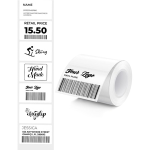 image:imageMUNBYN 225x125 Thermal Sticker Labels Blue SelfAdhesive Barcode Label Paper for Direct Thermal Printer and Business MultiPurpose Rectangle Address Shipping Mailing Stickers1000 SheetsRollWhite